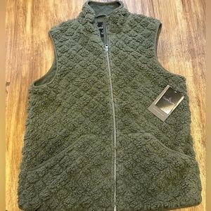 Cuddl Duds Womens Quilted Cuddly Sherpa Fleece Vest Medium Green Cozy